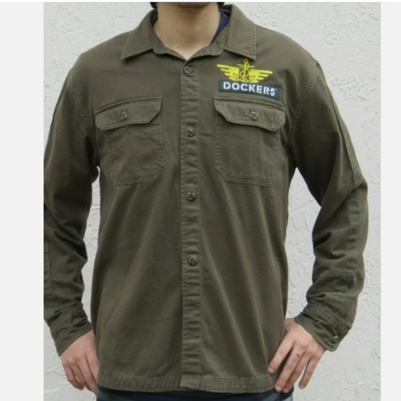 DOCKERS Men's Military Shirt Jacket - Picture 3 of 12